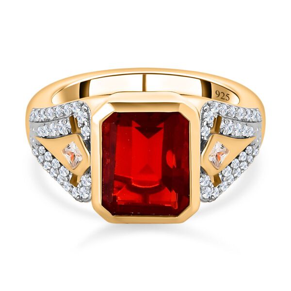 Purpurroter Feueropal und Zirkon-Ring - 2,69 ct.