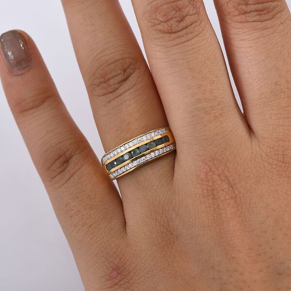 Djoy Alexandrit, Moissanit Ring 925 Silber 750 Gelbgold Vermeil (Größe 16.00) ca. 0,83 ct image number 3