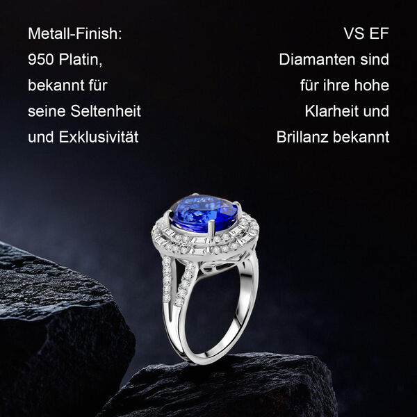 RHAPSODY AAAA Tansanit und VS EF Diamant Ring in 950 Platin - 4,80 ct. image number 2