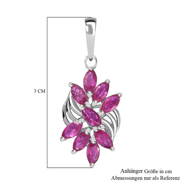 Afrikanischer Rubin (Fissure gefüllt) Anhänger 925 Silber rhodiniert ca. 1.78 ct image number 6