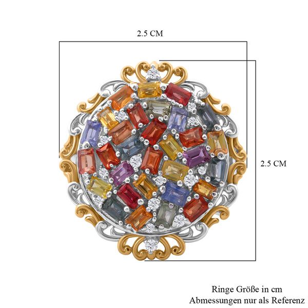 Mehrfarbiger Saphir und Zirkon Ring - 3,6 ct. image number 5