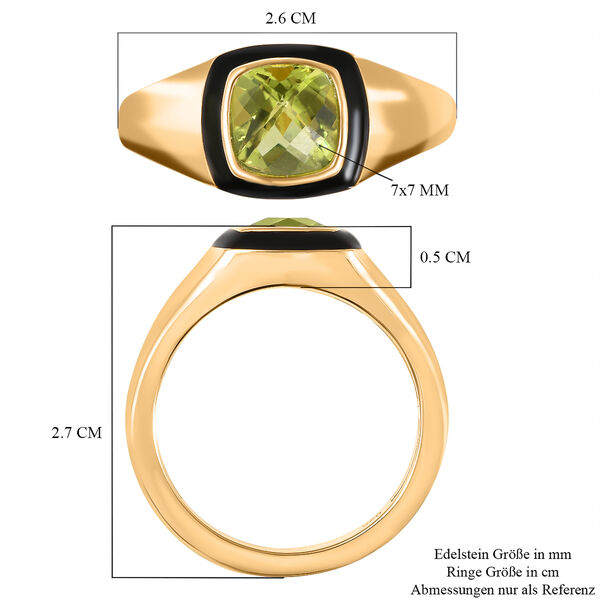 Peridot Solit&auml;r emaillierter Ring - 1,75 ct. image number 5