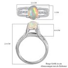 Natürlicher, äthiopischer Welo Opal, Weißer Zirkon Ring 925 Silber rhodiniert (Größe 17.00) ca. 2.06 ct image number 7