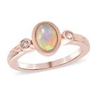 Natürlicher Äthiopischer Opal und Zirkon Ring 925 Silber rosévergoldet  ca. 0,64 ct image number 3