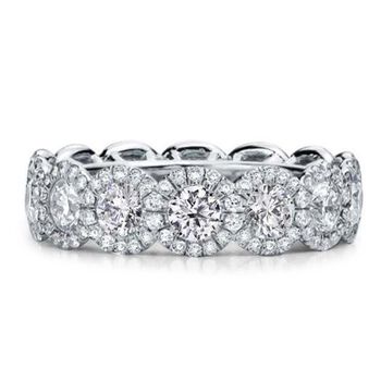 Wei&szlig;er Zirkonia Ring Nickelfreies Messing (Gr&ouml;&szlig;e 18.00)