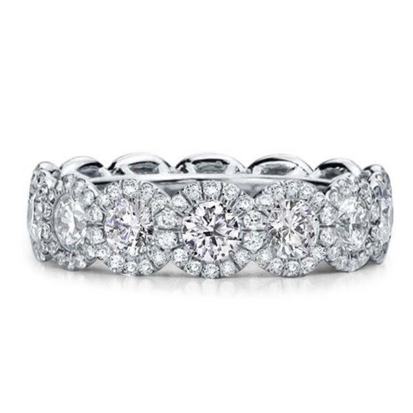 Wei&szlig;er Zirkonia Ring Nickelfreies Messing (Gr&ouml;&szlig;e 18.00)