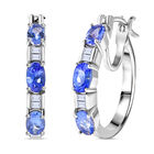 D'Joy Tansanit, Moissanit Ohrringe 925 Silber rhodiniert ca. 1,51 ct.