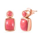 AAA Oregon Sonnenaufgang Pfirsich Opal Ohrringe 925 Silber Roségold Vermeil ca. 3.59 ct