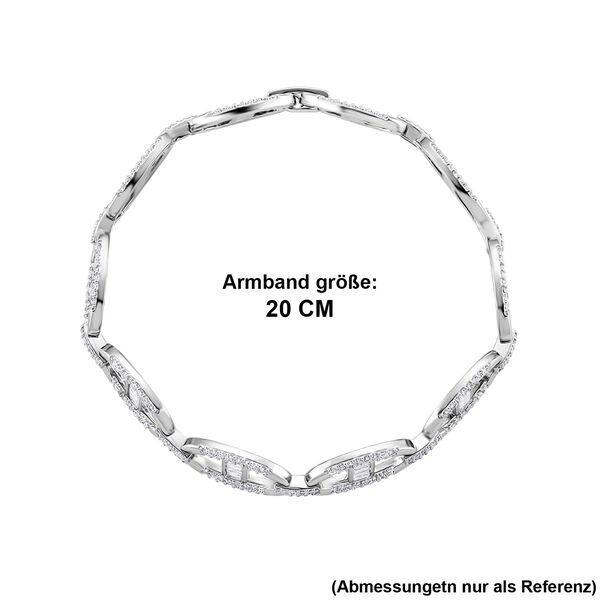 Wei&szlig;er Zirkonia Armband ca. 20 cm Nickelfreies Messing image number 4