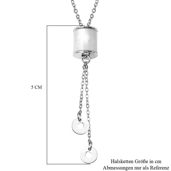 Perlmutt-Halskette, 50 cm, Edelstahl image number 6