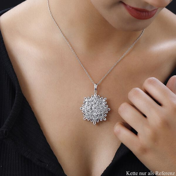 Weißer Topas Sternstaub Anhänger, 925 Silber platiniert, ca. 13.67 ct image number 2