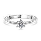 Moissanit Ring 925 Silber rhodiniert (Größe 17.00) ca. 0,24 ct