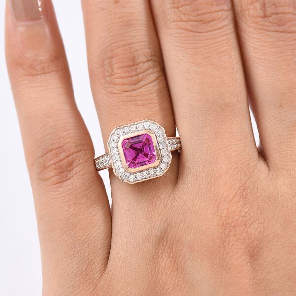 LUXURIANT AAA Labor Rosa Saphir und Labor Diamant Ring - 2,69 ct. image number 3