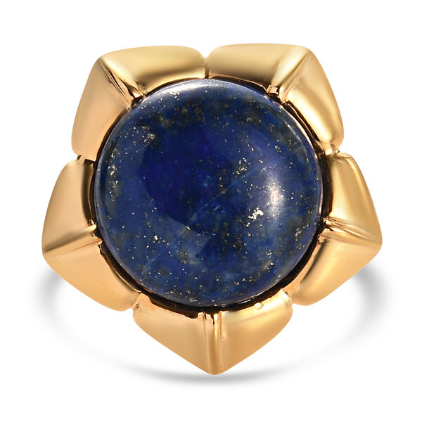 Lapislazuli-Ring, Ionenbeschichtetes Messing, 750 Gelbgold vergoldet  ca. 10,14 ct