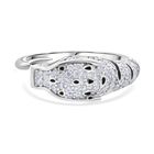 Lustro Stella Grüner Zirkonia, Weißer Zirkonia Ring 925 Silber rhodiniert (Größe 20.00)
