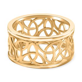 925 Silber 750 Gelbgold VermeilRing (Größe 17.00)
