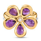 Afrikanischer Amethyst und Zirkon-Ring, 925 Silber vergoldet  ca. 4,18 ct image number 0