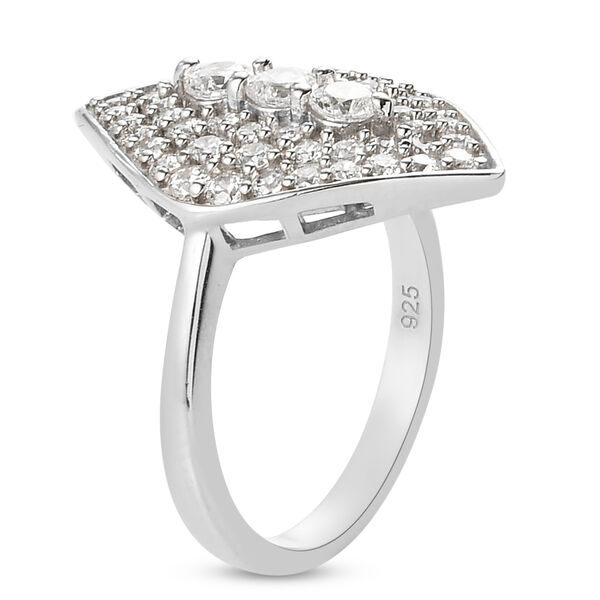 LUSTRO STELLA Hergestellt mit Feinster ZIRKONIA Ring 925 Silber platiniert image number 4