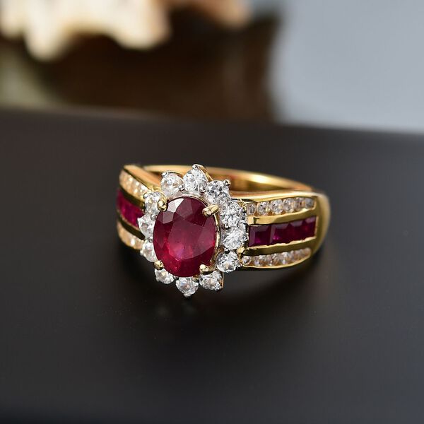 AA Afrikanischer Rubin und Zirkon Ring - 4,12 ct. image number 1