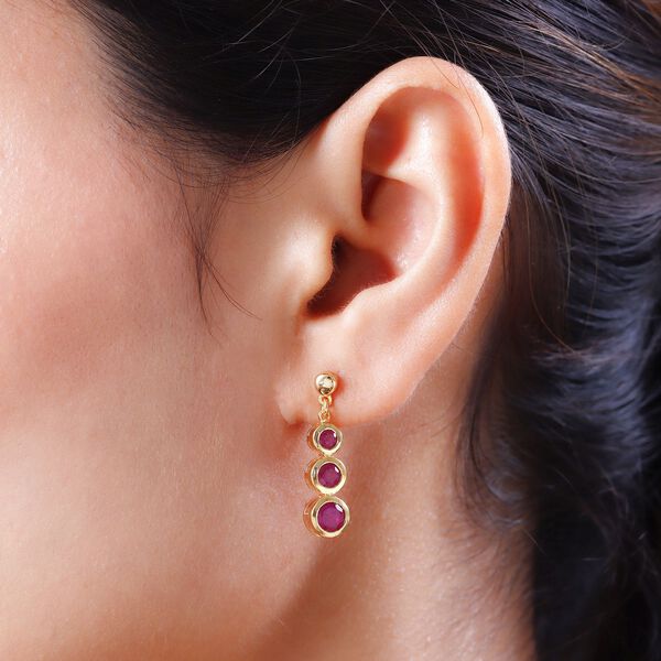 Afrikanische Rubin-Ohrh&auml;nger in Silber image number 3