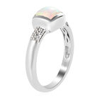 Natürlicher, äthiopischer Opal und Zirkon-Ring, 925 Silber platiniert  ca. 0,79 ct image number 4