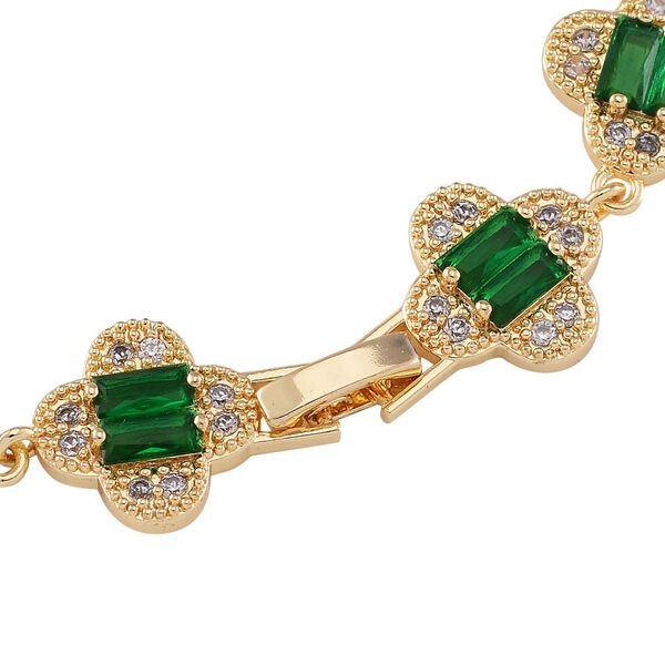 Gr&uuml;ner Zirkonia, Wei&szlig;er Kristall Uhren Std Gelb image number 6