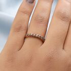 Champagner Diamant Half Eternity Ring 925 Silber Rose Gold Vermeil image number 2
