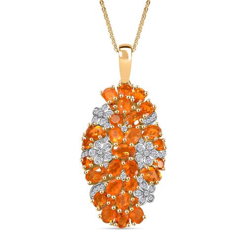 D'Joy AAA Blaze Feueropal Schmuckset ca. 50 cm 925 Silber 750 Gelbgold Vermeil ca. 3,35 ct. image number 0