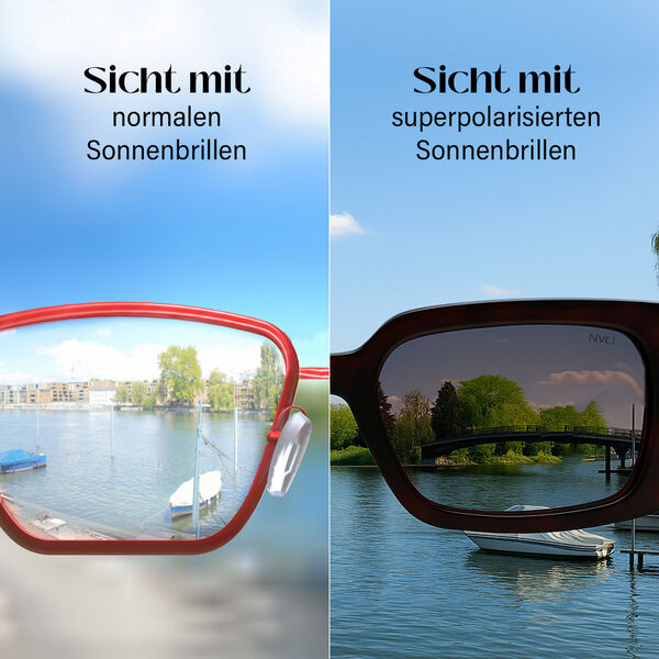 SOLE UND LUCE Swiss Eyewear Damen Sonnenbrille, Transparenter Rahmen, Polarisierte Gl&auml;ser, UV400 Schutz, Cassis image number 3