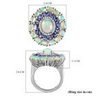 Natürlicher, äthiopischer Opal und AA Tansanit-Ring, 925 Silber platiniert  ca. 4,83 ct image number 3