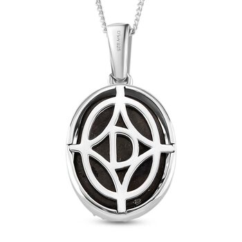 D'Joy Shungit Schmuckset ca. 45 cm 925 Silber rhodiniert ca. 7,11 ct.