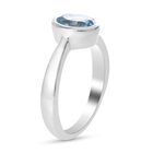 Kambodschanischer blauer Zirkon Solitär Ring 925 Silber Platin-Überzug image number 3