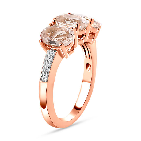 AAA Marropino Morganit und weißer Zirkon-Ring, 925 Silber Roségold Vermeil  ca. 2,44 ct image number 5