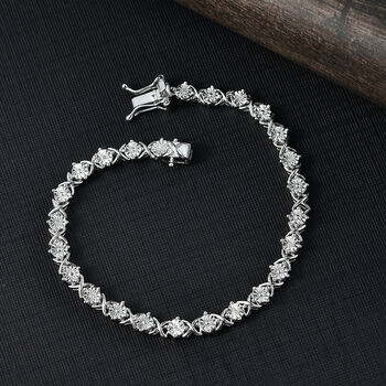 EverTrue 19cm Armband mit Diamantakzenten in Silberton