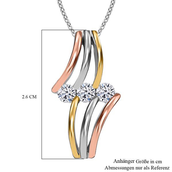 LUXURIANT DIAMOND - Lab Grown Diamant SI-GH Anh&auml;nger mit Kette ca. 50 cm, 925 Silber, tricolor, ca. 0.75 ct image number 6