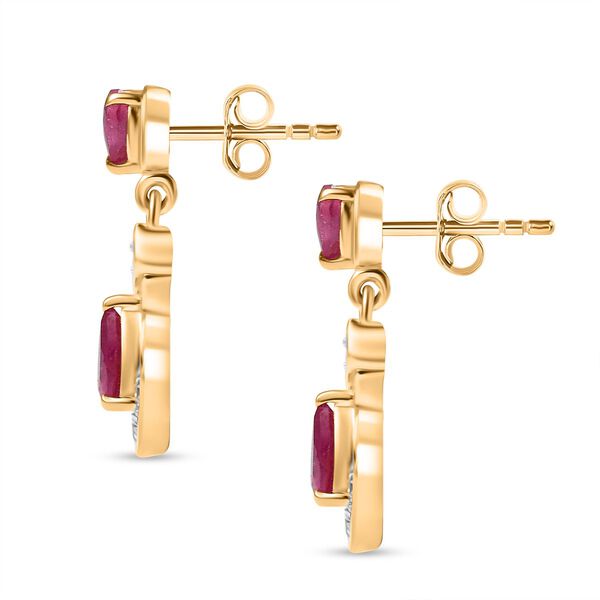D'Joy Afrikanische Rubin und Zirkon Ohrringe - 1,80 ct. image number 4