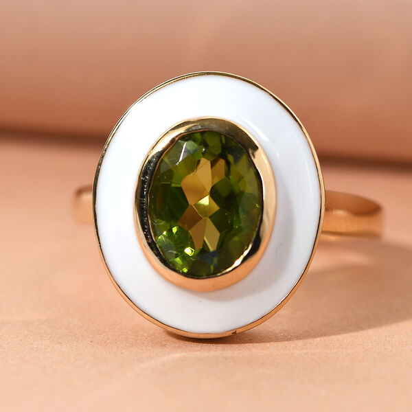 Emaillierter, natürlicher Peridot-Ring - 2,02 ct. image number 2