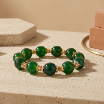 Flexibles, gr&uuml;nes Achat Armband - 190 ct.