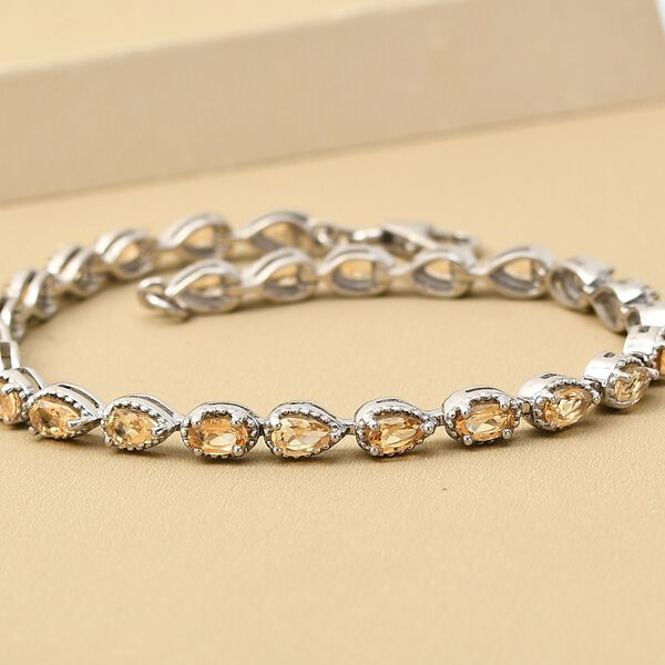 Citrin Armband, ca. 20 cm, 925 Silber platiniert ca. 5,42 ct image number 2