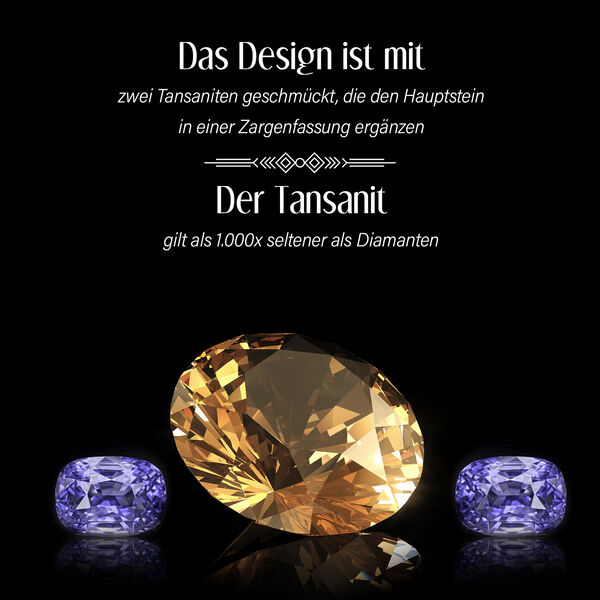 AA Nat&uuml;rlicher goldener Tansanit und Tansanit Ring - 1,20 ct. image number 4
