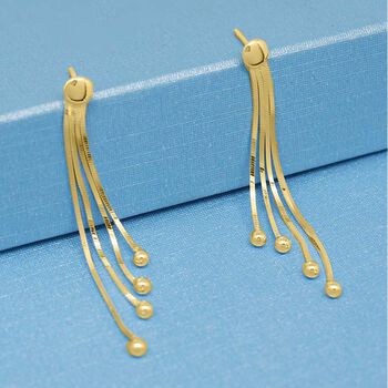 NY kollektion : 4-Band Ohrh&auml;nger, 925 Silber vergoldet