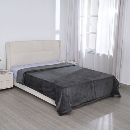 Serenity Night - Luxus-Edition: superweiches Kunstkaninchenfell, extragro&szlig; 200 x 230 cm, Doppelschicht aus Mikroflanell, Dunkelgrau