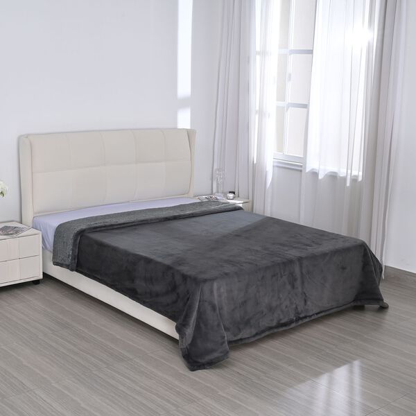 Kuschelige Decke, 2,0 x 2,3 m, dunkelgrau