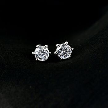 Moissanit Ohrringe 925 Silber rhodiniert ca. 0.43 ct