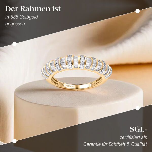 LUXORO SGL zertifizierter I1 Diamant-Ring in 585 Gelbgold - 1 ct. image number 3