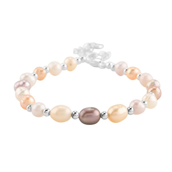 Mehrfarbiges Süßwasserperle 15,25+3,5cm Armband image number 3