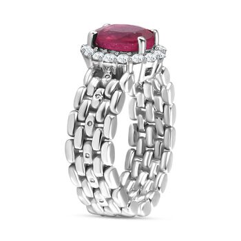 Afrikanischer Rubin und Zirkon Ring - 2,27 ct.