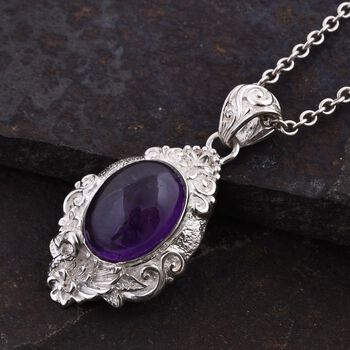 Royal Bali - Afrikanischer Amethyst Anh&auml;nger, 925 Silber, ca. 12.00 ct