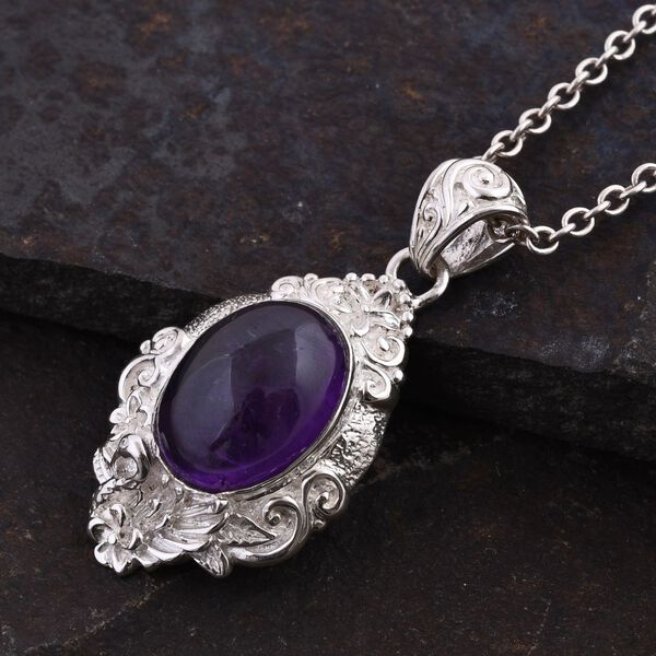 Royal Bali - Afrikanischer Amethyst Anh&auml;nger, 925 Silber, ca. 12.00 ct image number 1