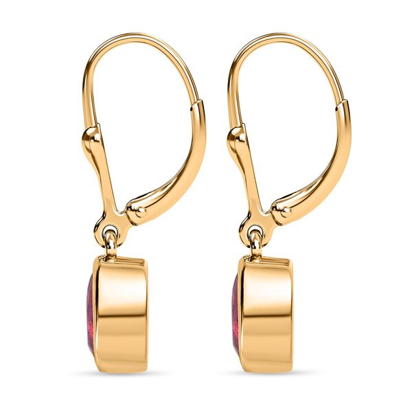 Afrikanischer Rubin (Fissure gef&uuml;llt) Ohrringe, 925 Silber vergoldet ca. 2.25 ct image number 4